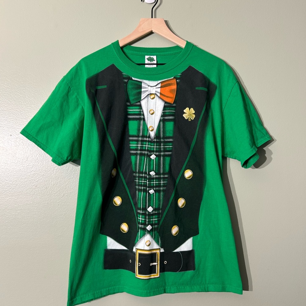 Lucky Tee Shirt Green Novelty Short Sleeve Tee